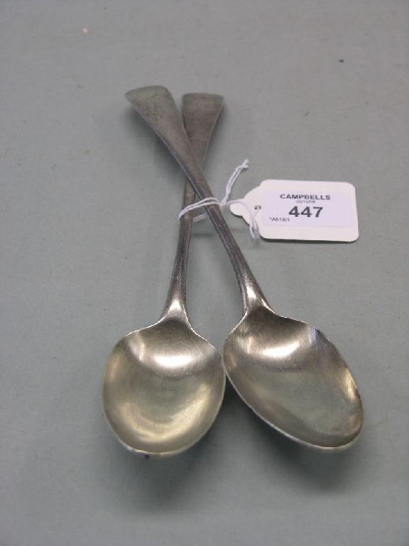 Appraisal: A rare pair of George III silver serving spoons by