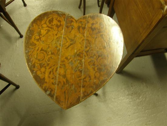 Appraisal: Heart shaped folding table with painted top