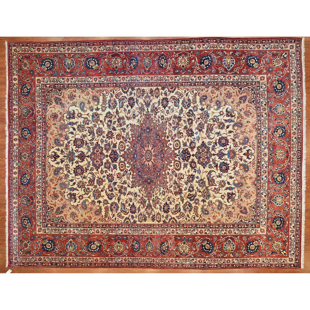 Appraisal: Isfahan Carpet Persia x Third quarter- th century hand-knotted wool