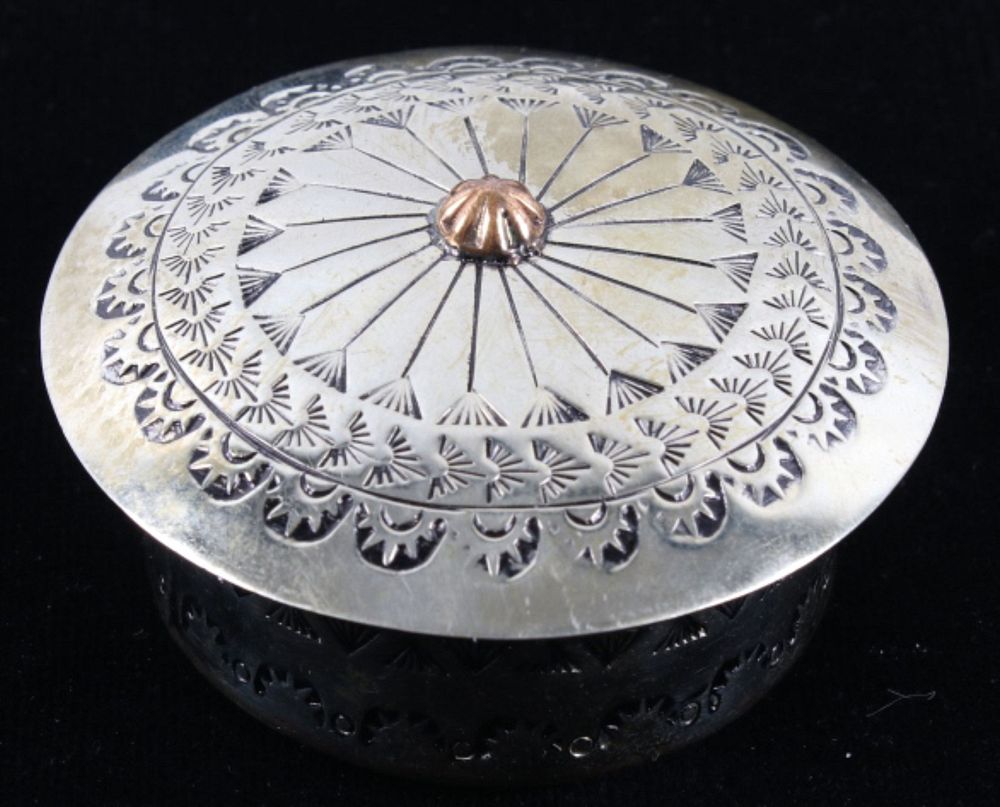 Appraisal: Armand American Horse Alpaca Silver Trinket Box Included in this