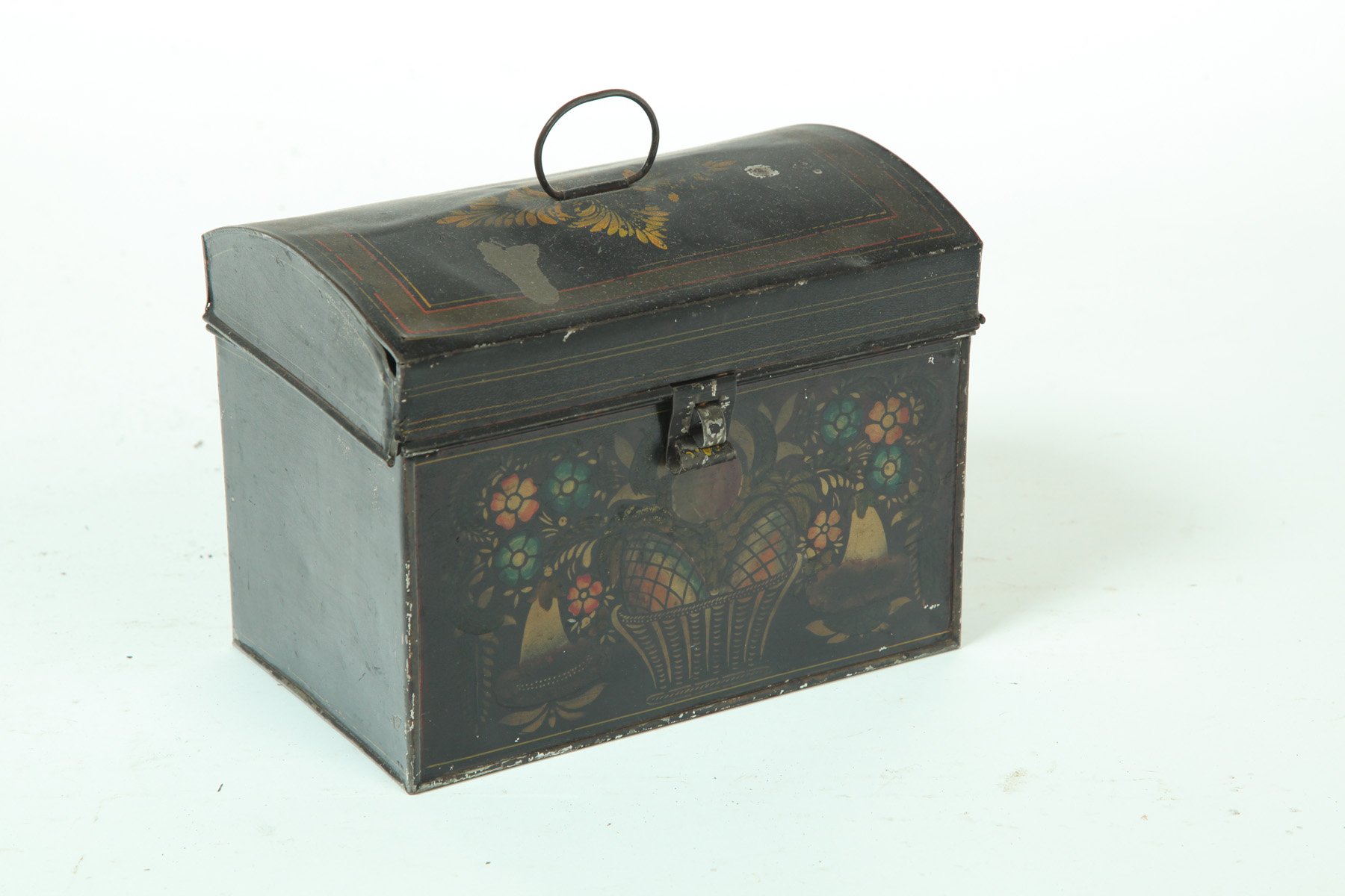 Appraisal: TOLE DOME TOP BOX American nd quarter- th century Original