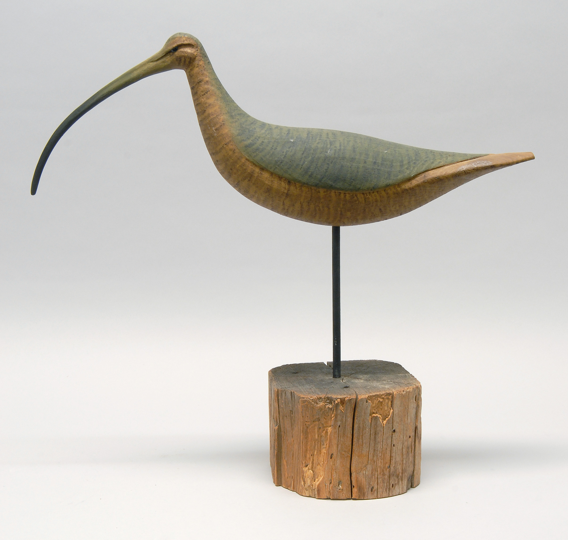 Appraisal: CONTEMPORARY CURLEW DECOY Maker unknown Glass eyes Cedar base Branded