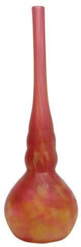 Appraisal: French art glass stick bud vase Daum Nancy c mottled