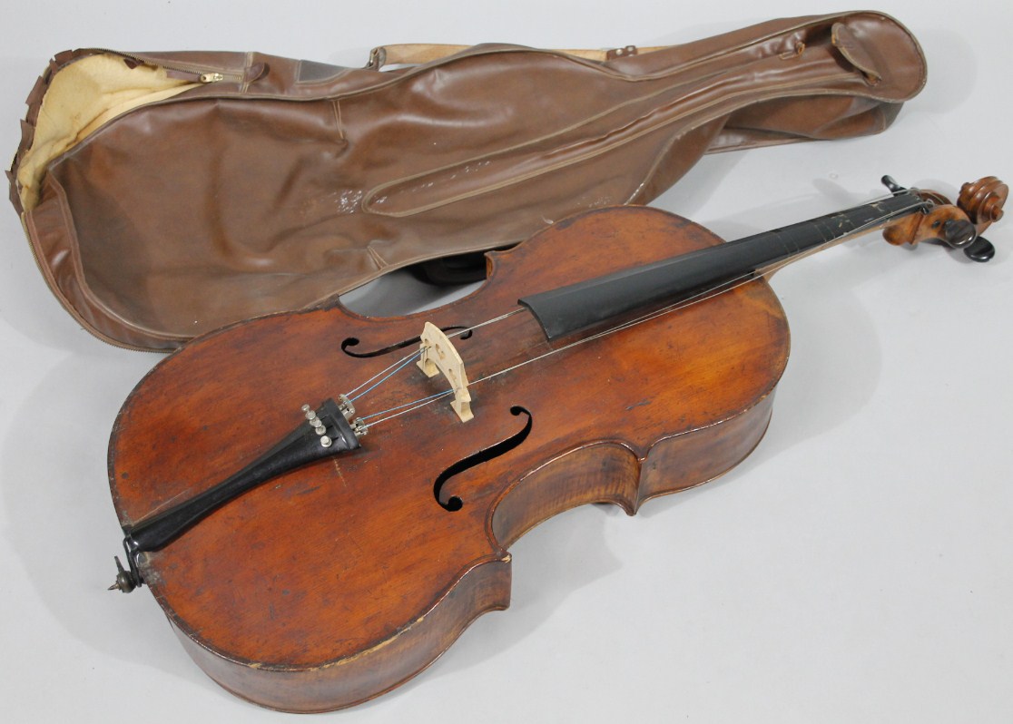 Appraisal: An early thC cello with pine case and ebonised articulated