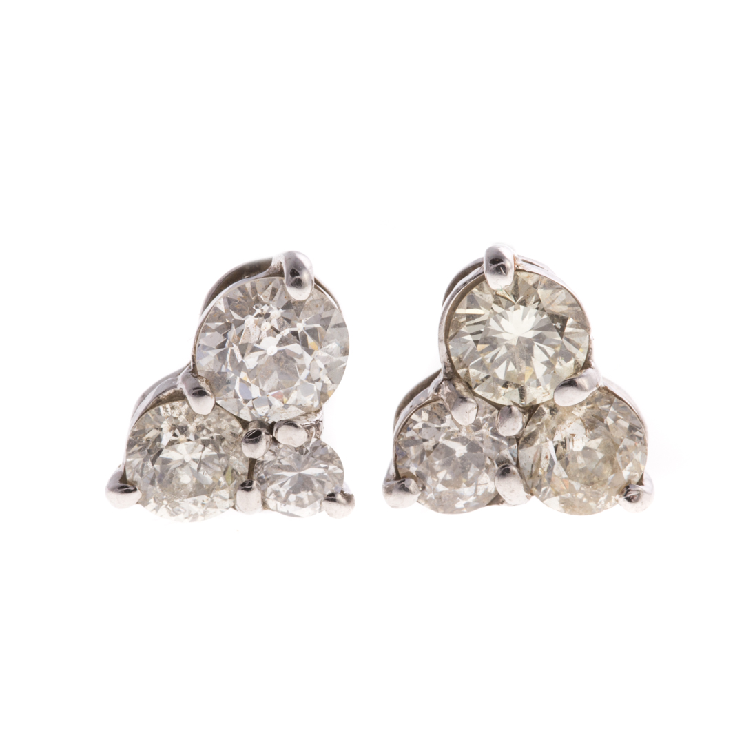 Appraisal: A Pair of Lady's Diamond Earrings in Gold K white