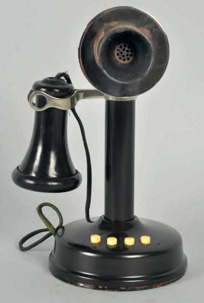 Appraisal: Federal -Station Candlestick Telephone Circa Black steel base and shaft