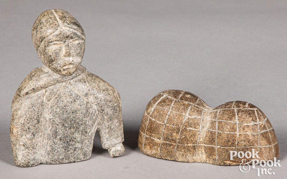 Appraisal: Two Inuit stone carvings Two Inuit stone carvings to include