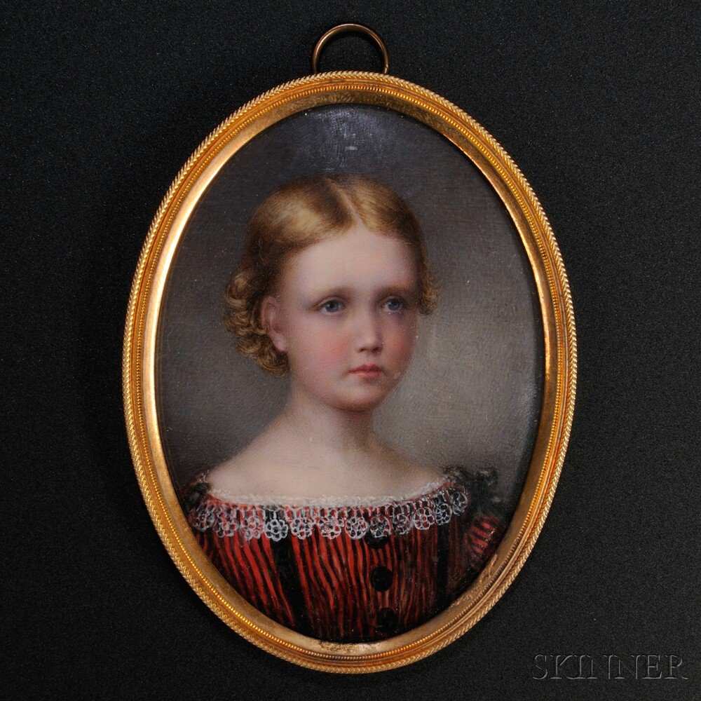 Appraisal: Portrait Miniature on Ivory of a Young Girl th century