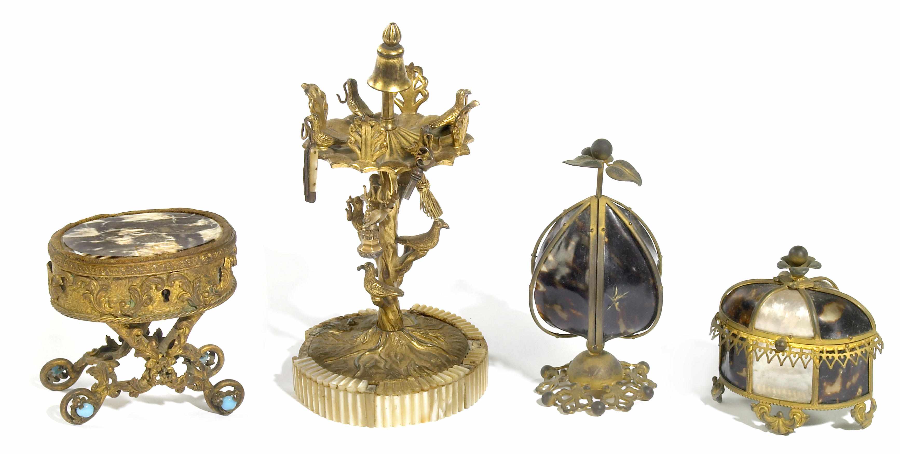 Appraisal: A group of four Palais Royal gilt metal tortoiseshell and