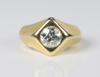 Appraisal: Gent's K ct OEC Diamond Ring Gent's diamond ring containing