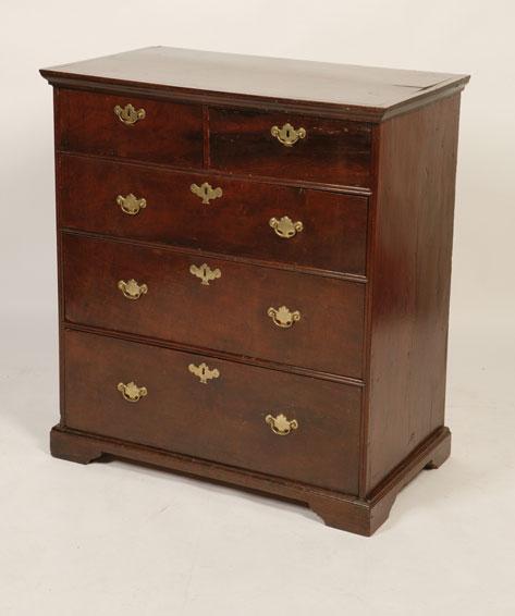 Appraisal: A GEORGE I YEW AND ELM CHEST OF DRAWERS the