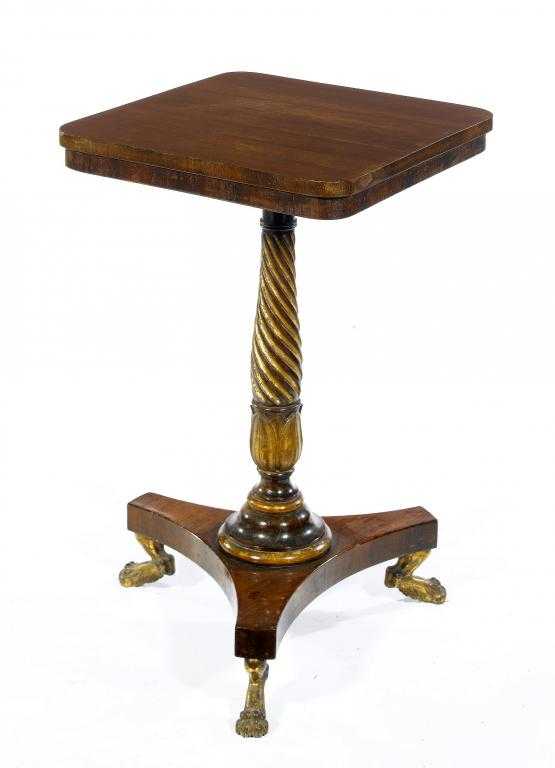 Appraisal: A GEORGE IV PARCEL GILT ROSEWOOD LAMP TABLE the spirally