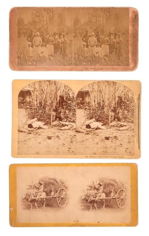 Appraisal: These three stereoview real-photo cards feature African Americans All have