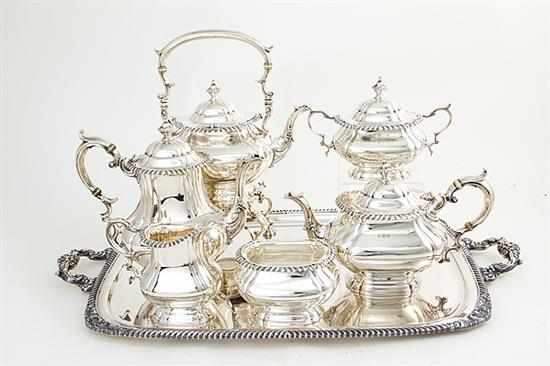 Appraisal: Gorham English Gadroon pattern sterling -piece tea and coffee service