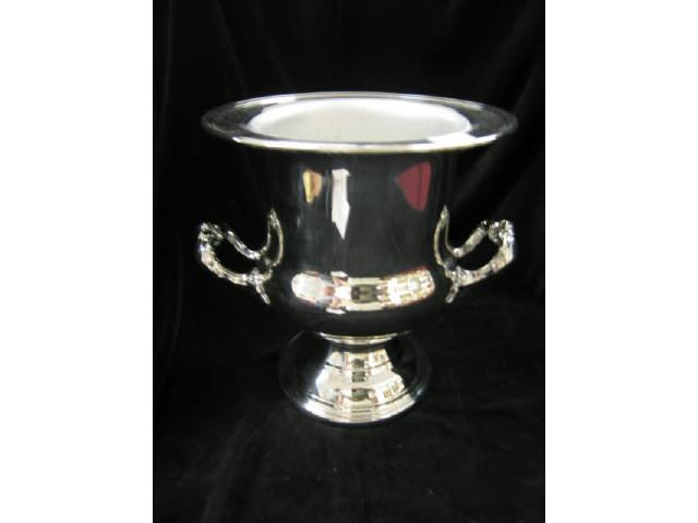 Appraisal: Silverplate Wine Cooler with liner tall handled urn form