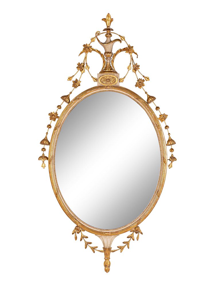 Appraisal: A Louis XVI Style Giltwood and Gesso Mirror A Louis