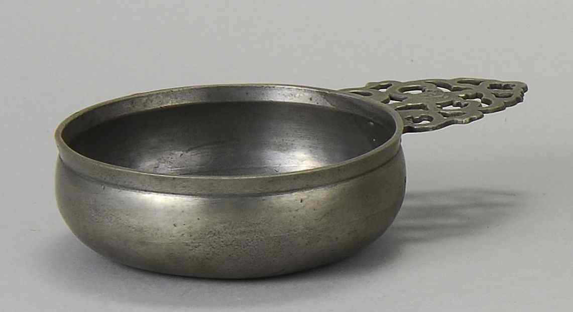 Appraisal: ANTIQUE AMERICAN PEWTER PORRINGER BY SAMUEL HAMLIN th CenturyJacob's mark