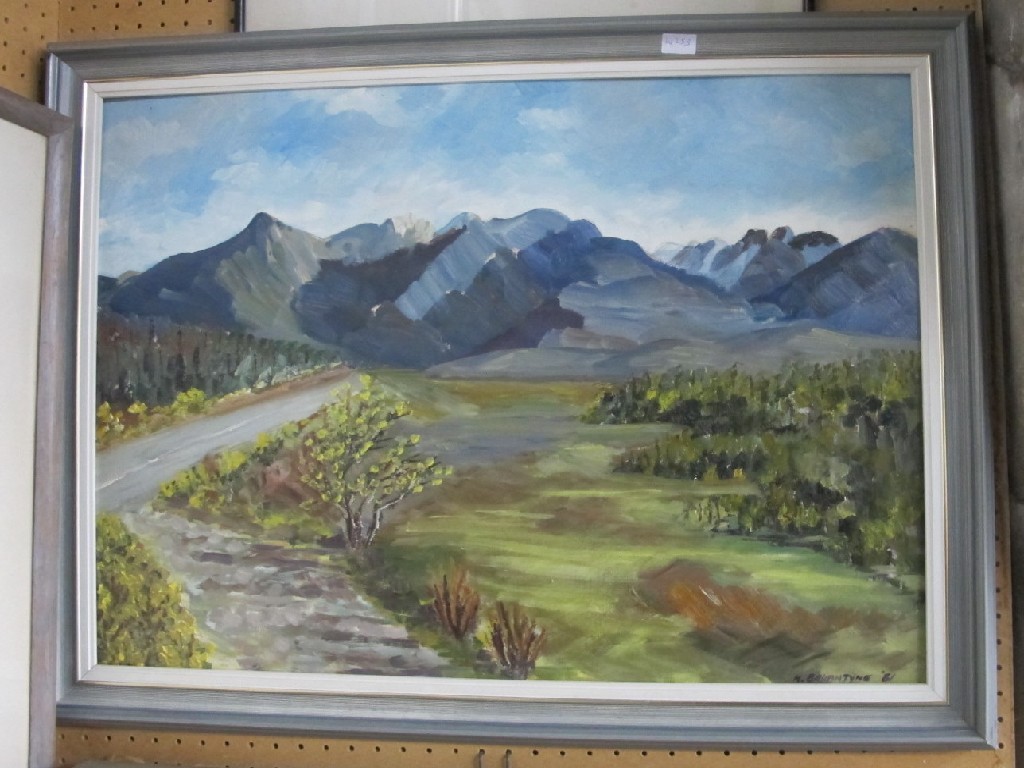 Appraisal: Oil on board Highland landscape signed and dated N Bannatyne