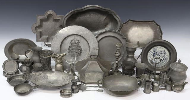 Appraisal: lot Group of pewter and metalware items thc having various