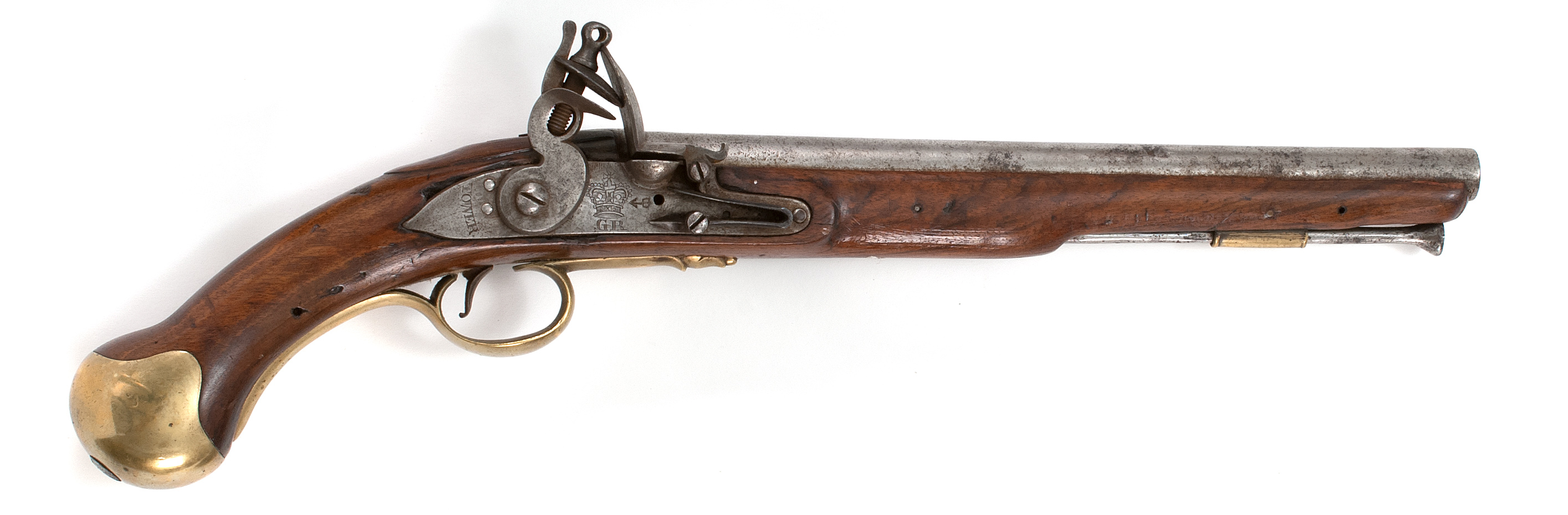 Appraisal: ENGLISH TOWER FLINTLOCK PISTOL Late th Century cal Lock plate