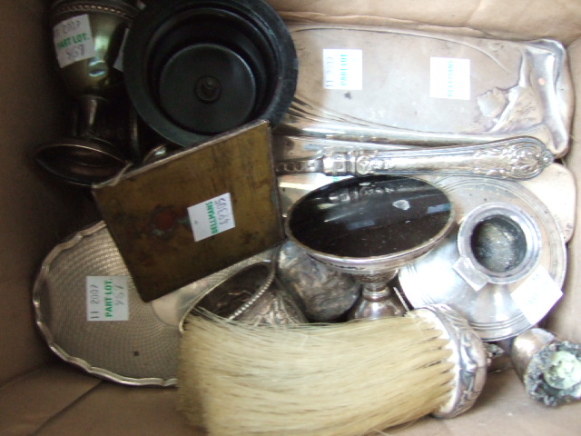 Appraisal: Silver and silver mounted wares including a hair brush two