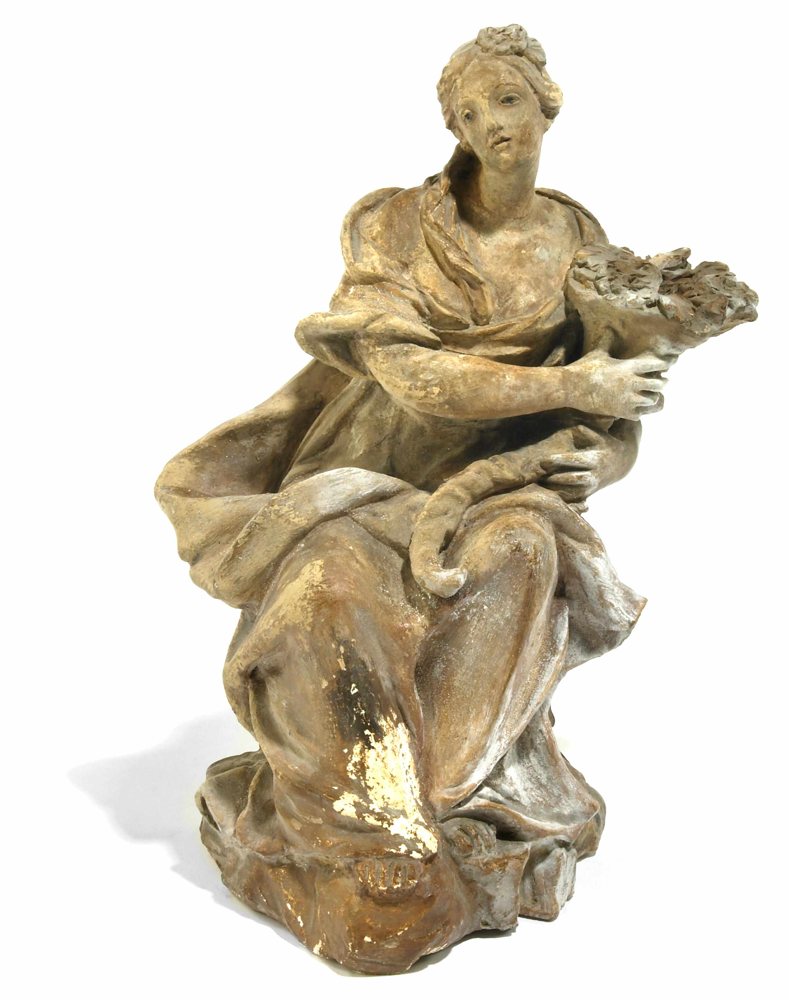 Appraisal: An Italian Baroque terracotta figure of Abundance possibly Bolognese th