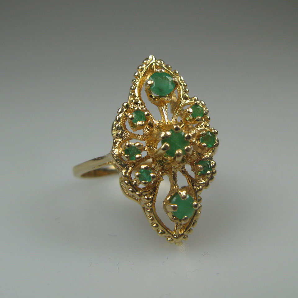 Appraisal: x k Yellow Gold Rings set with small emeralds sapphires