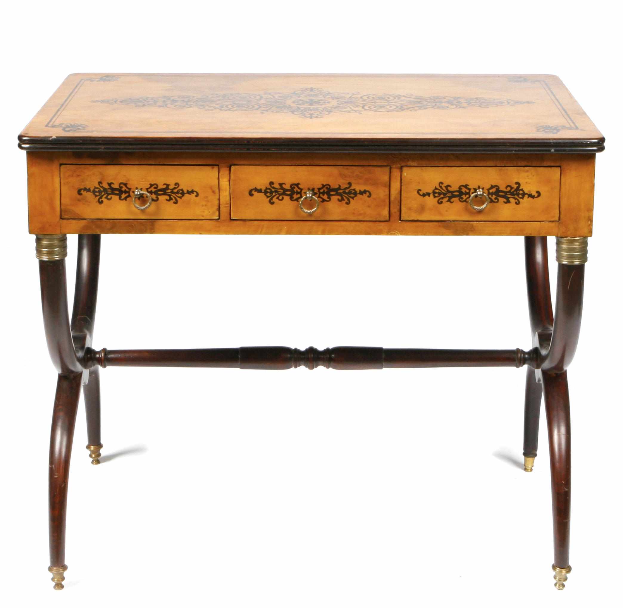 Appraisal: A Charles X style library table height in width in