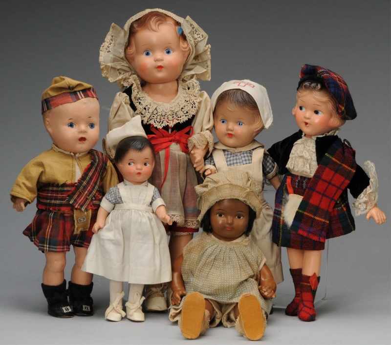 Appraisal: Lot of Composition Dolls Description Canada USA Ca s Are