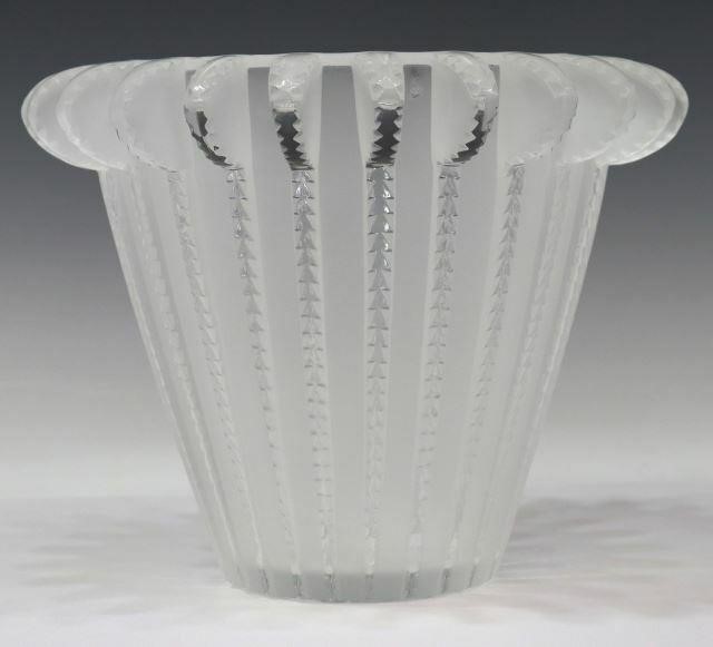 Appraisal: French Lalique Royat art glass vase originally designed by Rene