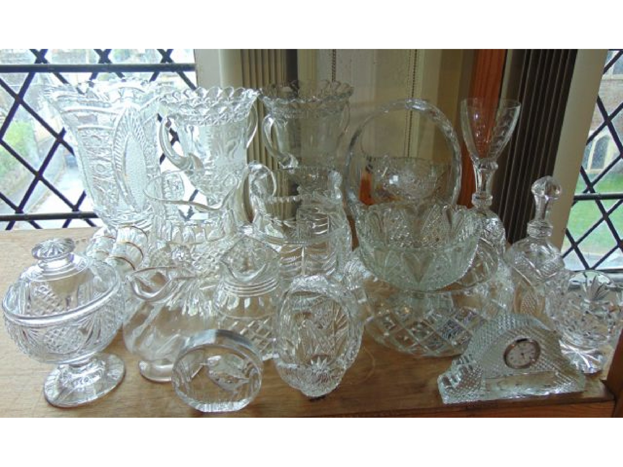 Appraisal: An extensive collection of clear cut and other glassware to