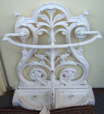 Appraisal: A th century white painted cast-iron umbrella stand of Coalbrookdale