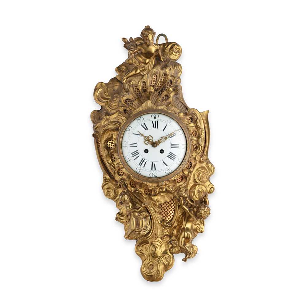 Appraisal: FRENCH ROCOCO STYLE GILT METAL CARTEL CLOCK TH CENTURY cm