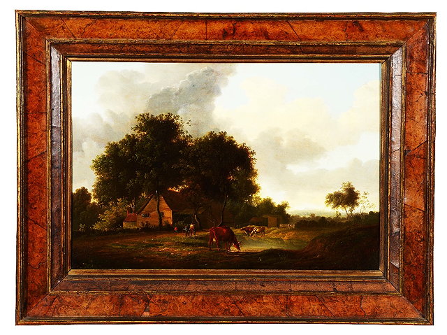 Appraisal: TH CENTURY DUTCH SCHOOLLandscape with cattle watering from a pool