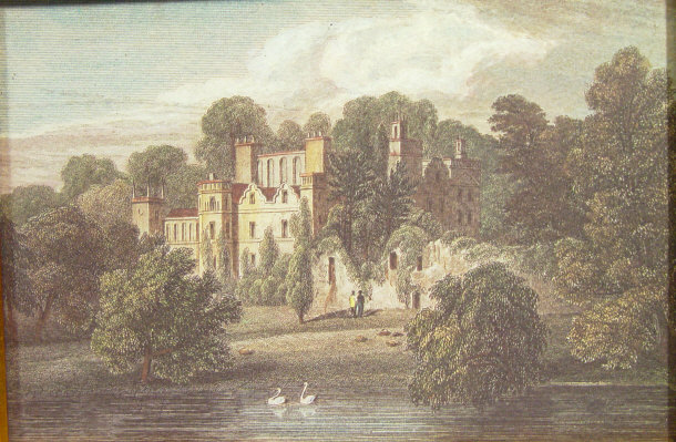 Appraisal: Two hand coloured engravings of castle views each housed in