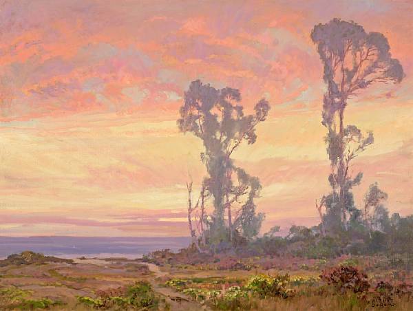 Appraisal: Albert Thomas DeRome American - Sunset Eucalyptus Monterey Bay No