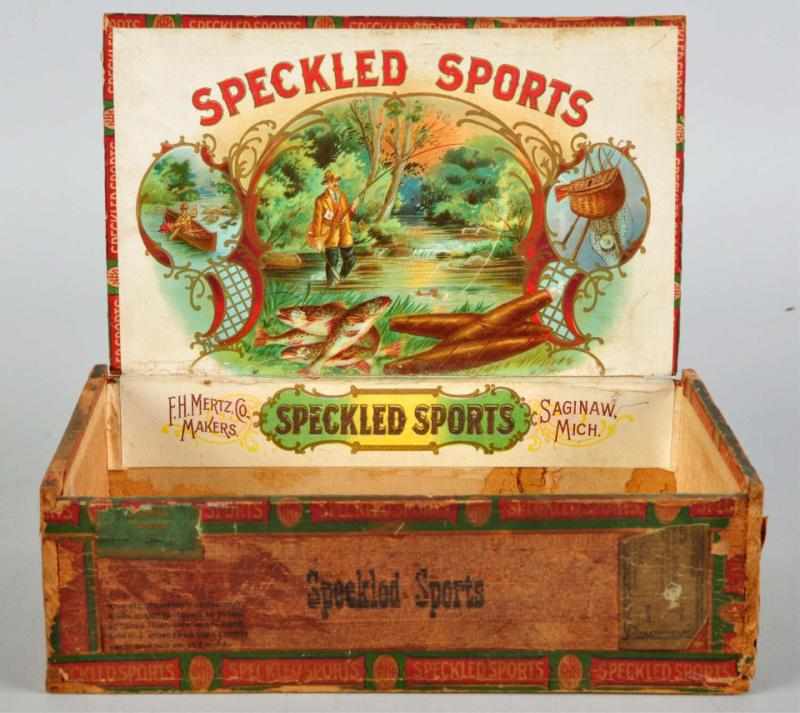 Appraisal: Speckled Sports Cigar Box Rare cigar box Beautifully illustrated label