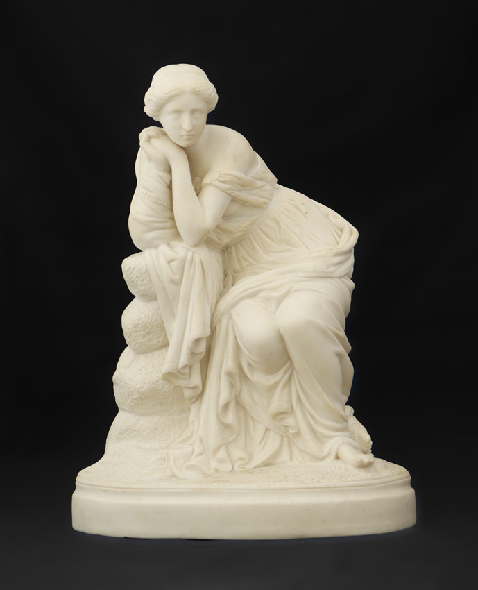 Appraisal: PARIANWARE FIGURE OF SEATED WOMAN Neo-classical figure of a seated