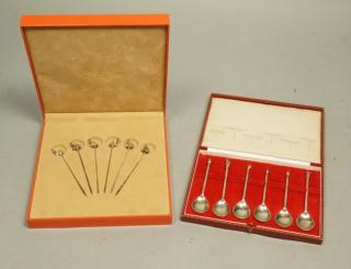 Appraisal: Boxed Sets Sterling Silver Mini Spoons Pick Boxed Sets Sterling