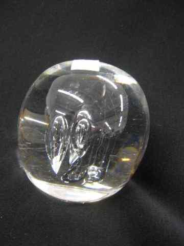 Appraisal: Steuben Crystal Paperweight controlled bubble decor '' signed excellent