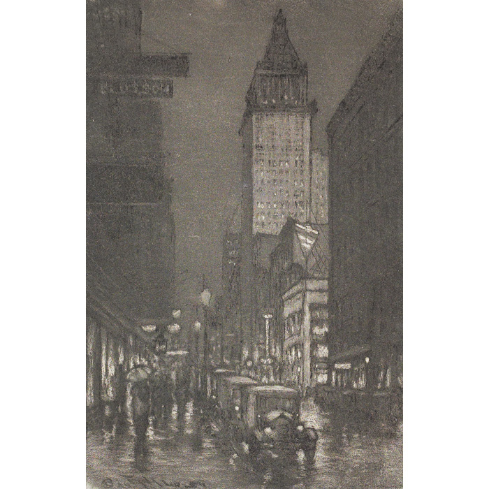 Appraisal: E T Hurley etching downtown Cincinnati scene ca soft ground