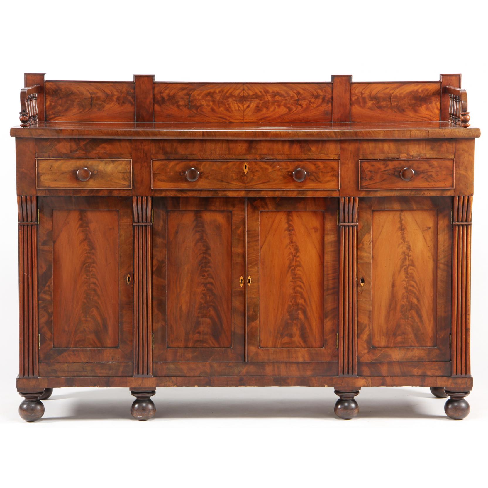 Appraisal: Late Federal Baltimore Sideboard circa s mahogany mahogany veneers white