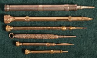 Appraisal: Lot of Six Antique Gold Silver and Gold Filled Pens