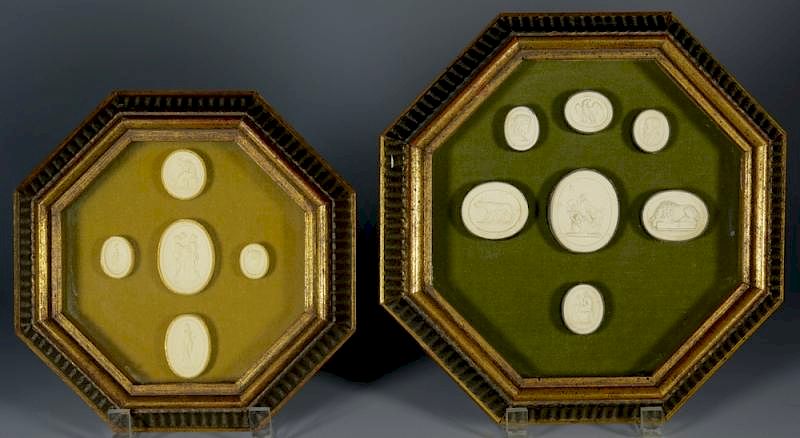 Appraisal: Collection of Porcelain Medallions st item Collection of miniature white