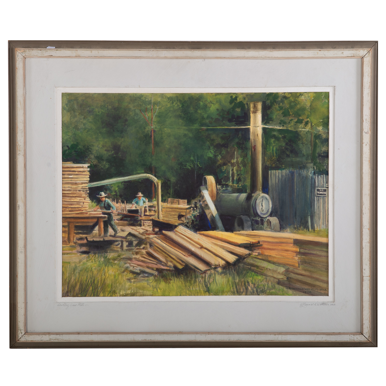 Appraisal: WILLIAM REGINALD WATKINS RURAL SAWMILL WATERCOLOR American - Watercolor on