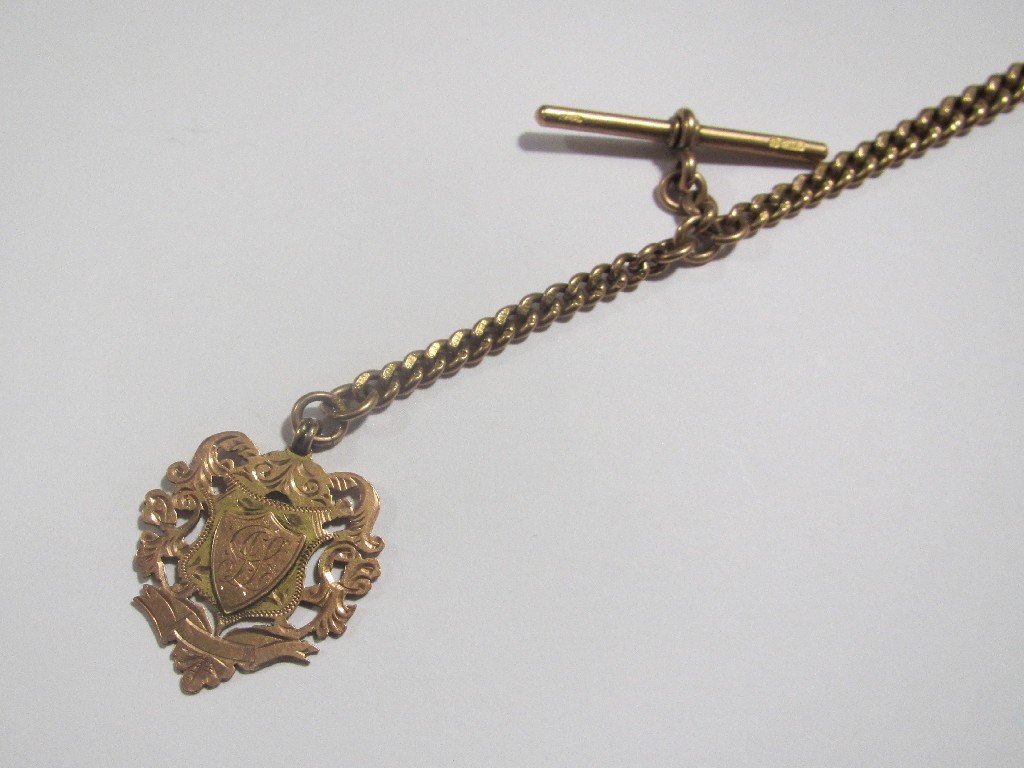 Appraisal: Victorian ct rose gold graduated curb link Albert chain Approximately