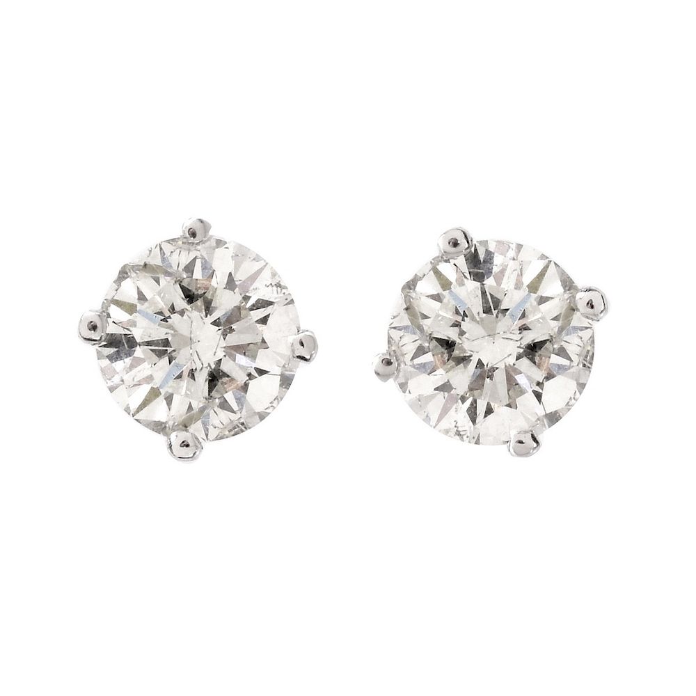 Appraisal: ct TW Diamond and K Gold Ear Studs Carat TW