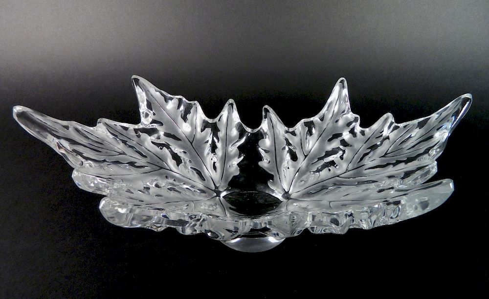 Appraisal: Lalique large frosted and molded glass centerbowl Lalique large frosted