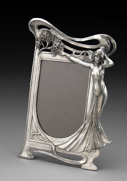 Appraisal: A W M F silvered metal figural frame circa With