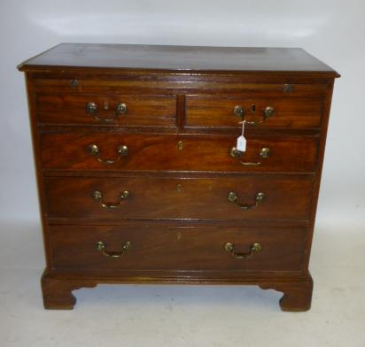 Appraisal: A GEORGE III MAHOGANY CHEST th century the moulded edged